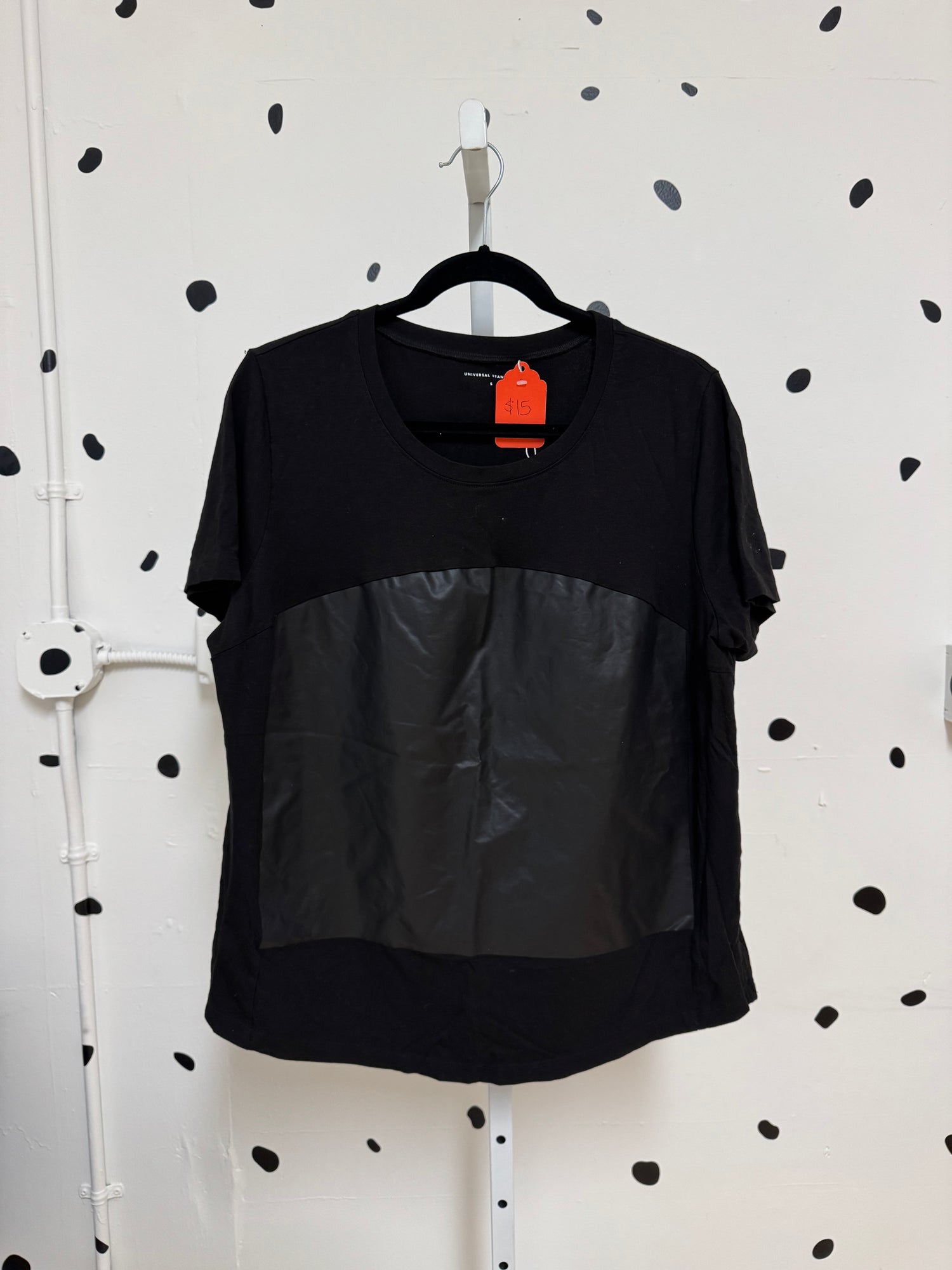 Universal Standard-S-Faux Leather Front Tee