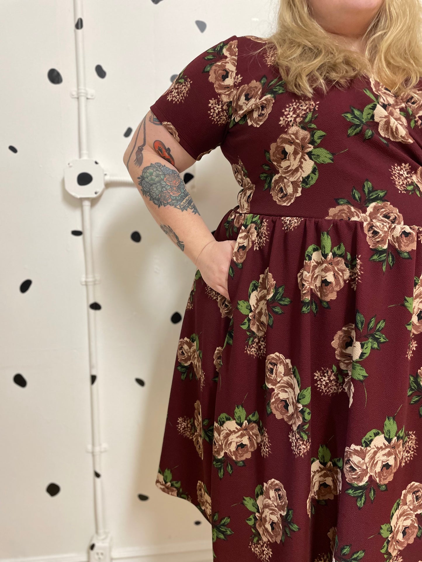 Ruby Dress in Merlot Floral by Alyson Clair