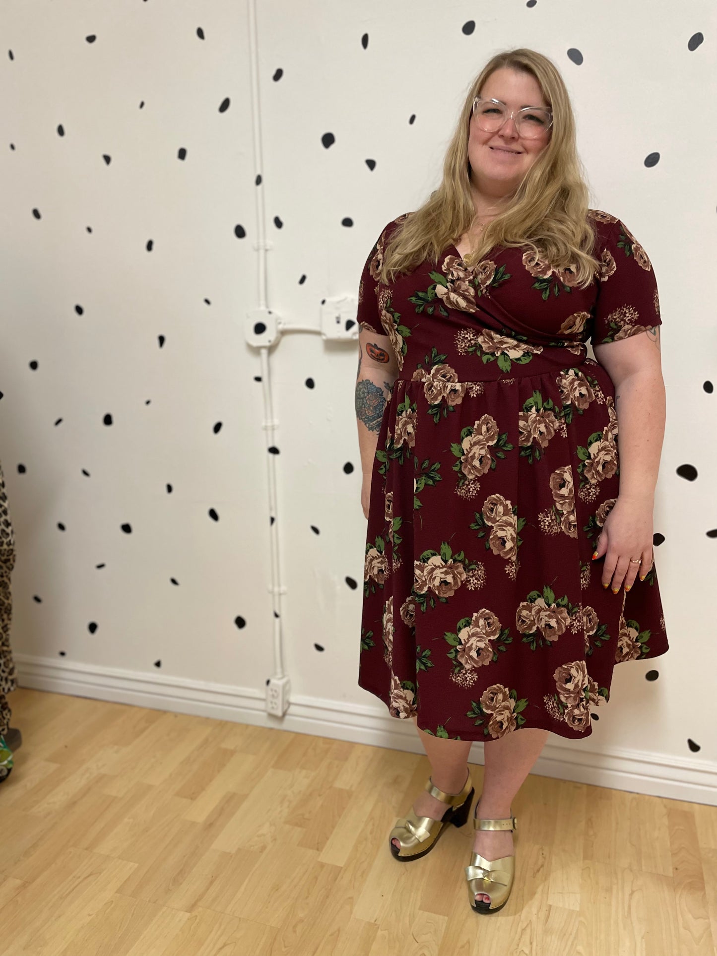 Ruby Dress in Merlot Floral by Alyson Clair