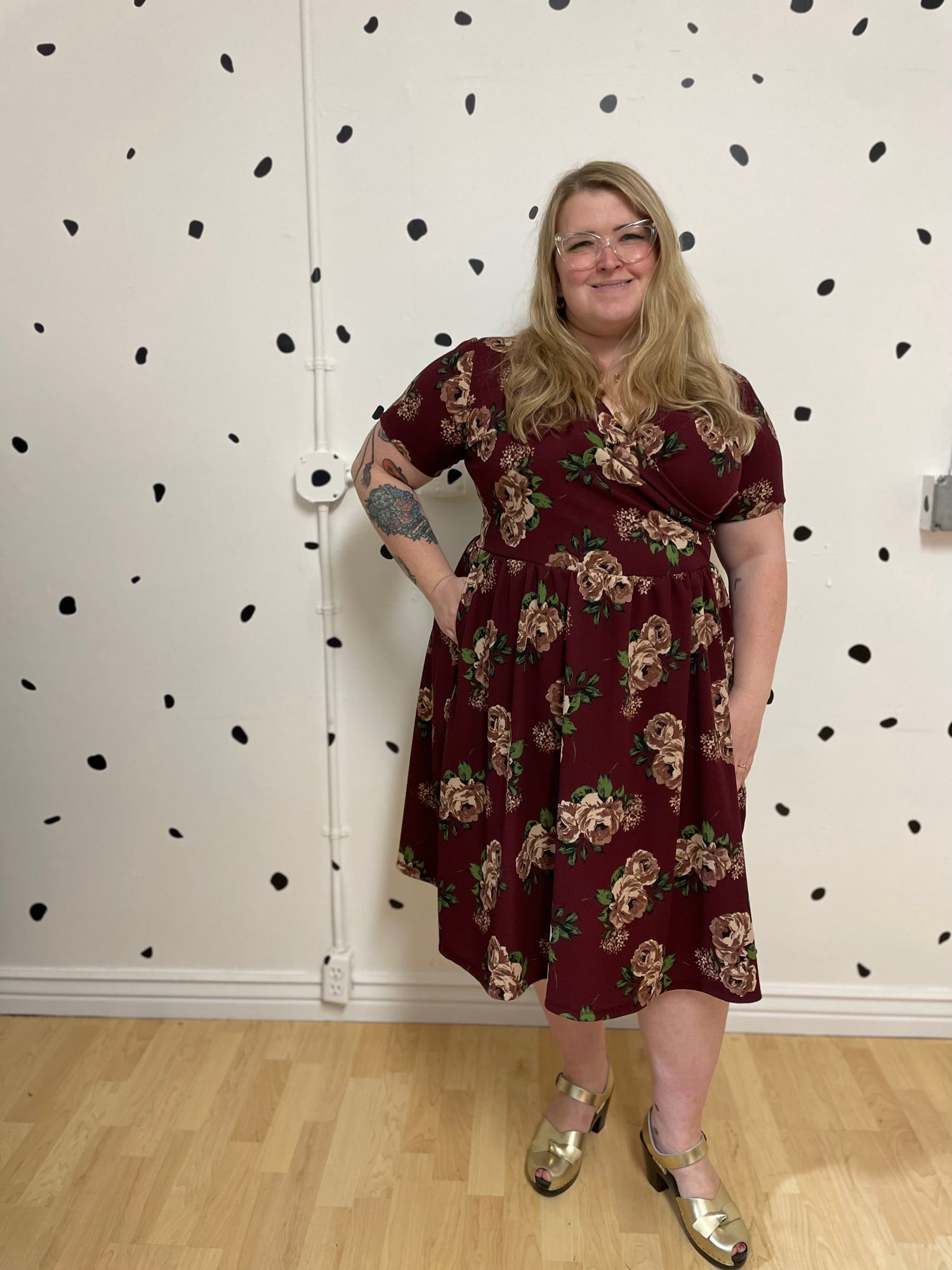 Ruby Dress in Merlot Floral by Alyson Clair