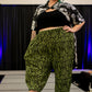 Knock Out Green Zebra Pleated Elyse Pants