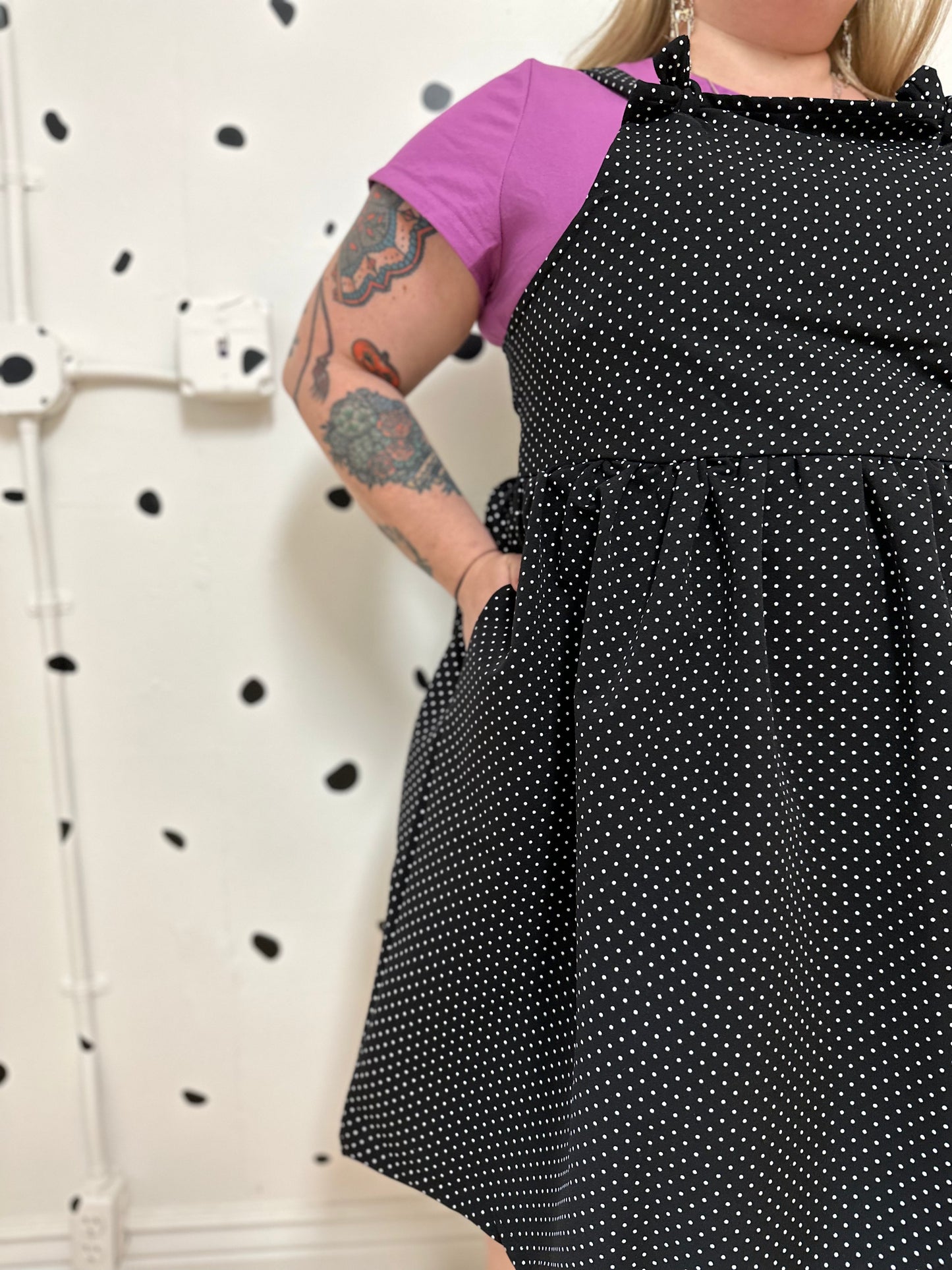 Polka Dot Overall Dress