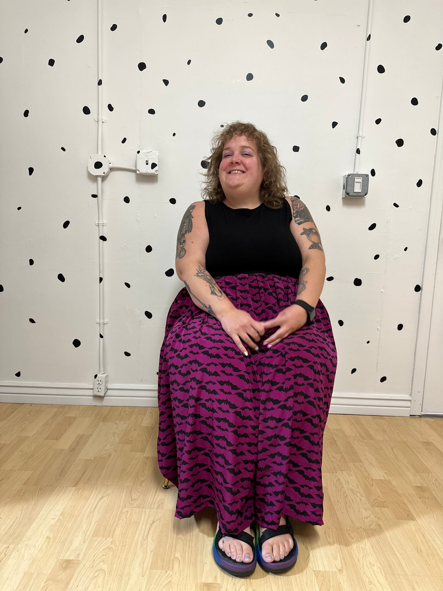 Gone Batty Midi Skirt