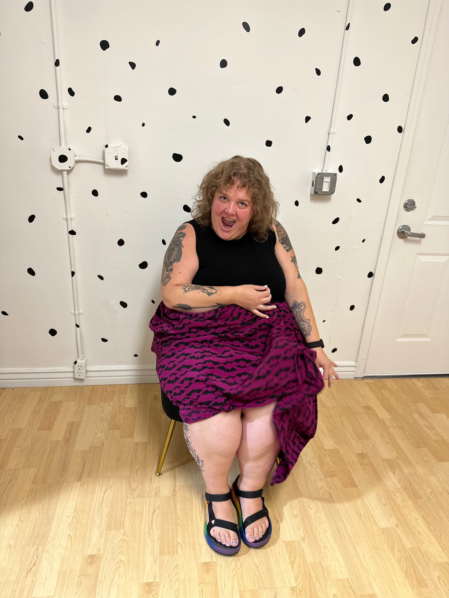 Gone Batty Midi Skirt