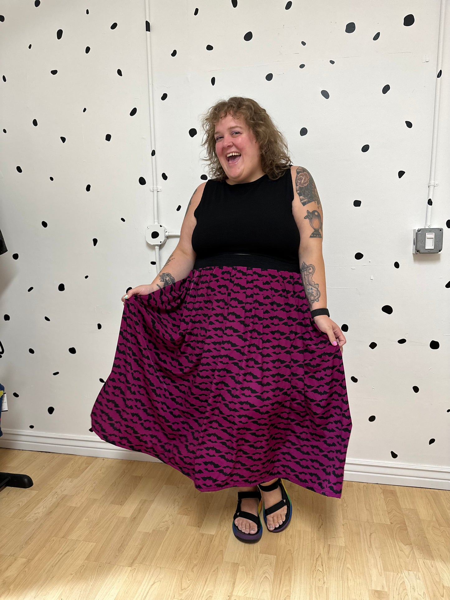 Gone Batty Midi Skirt