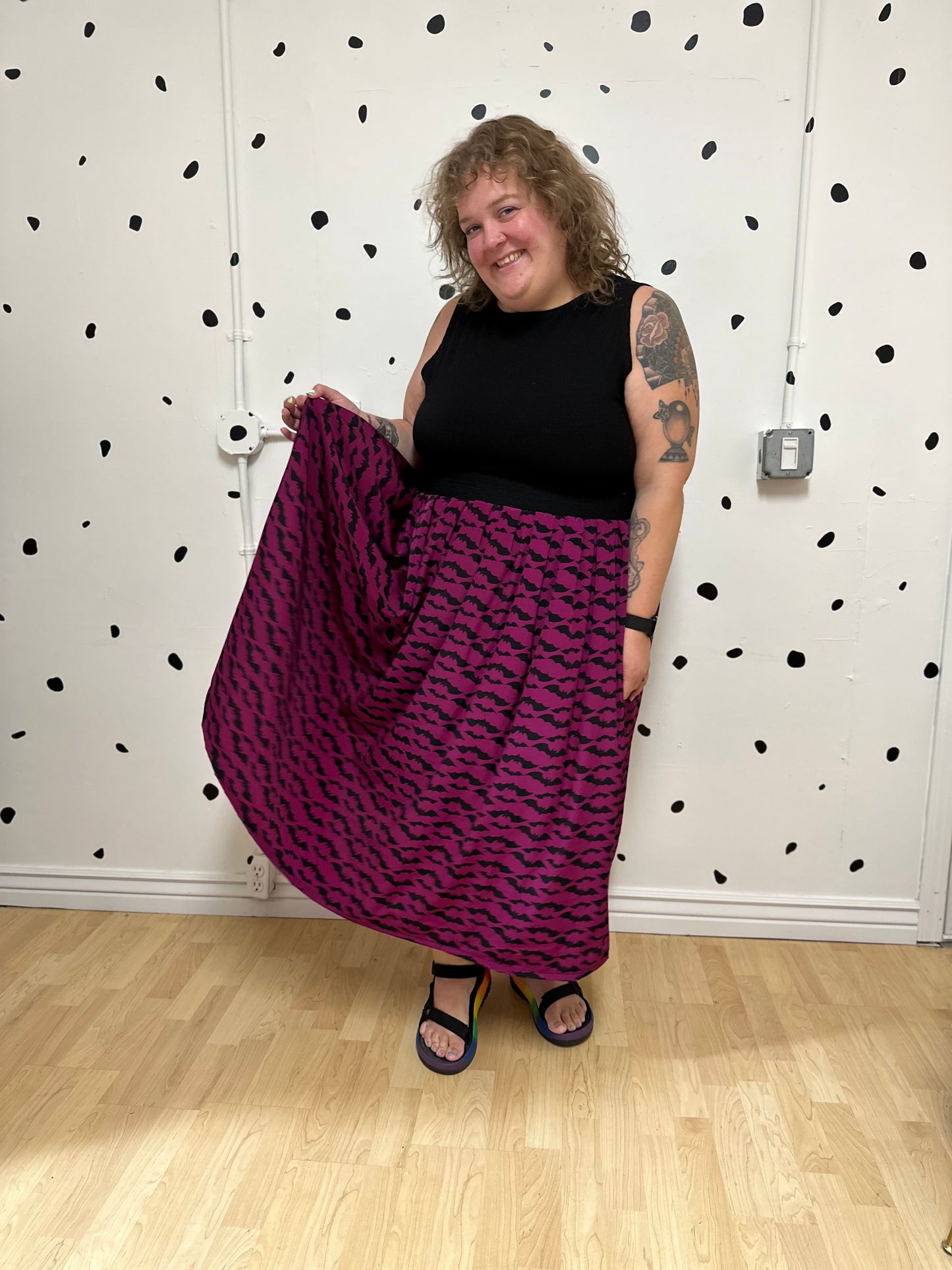 Gone Batty Midi Skirt