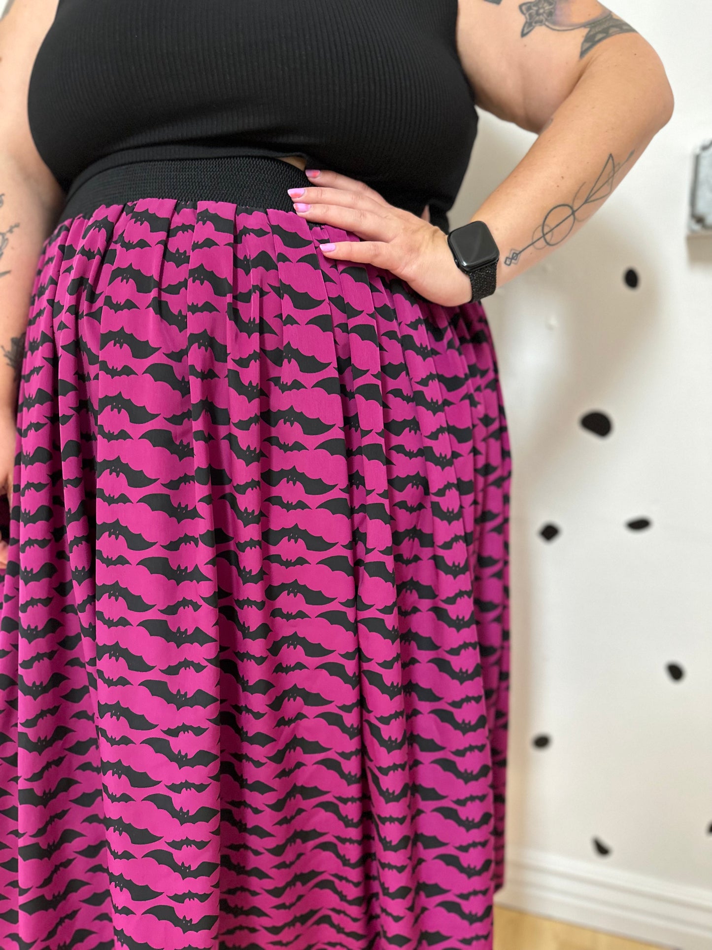 Gone Batty Midi Skirt