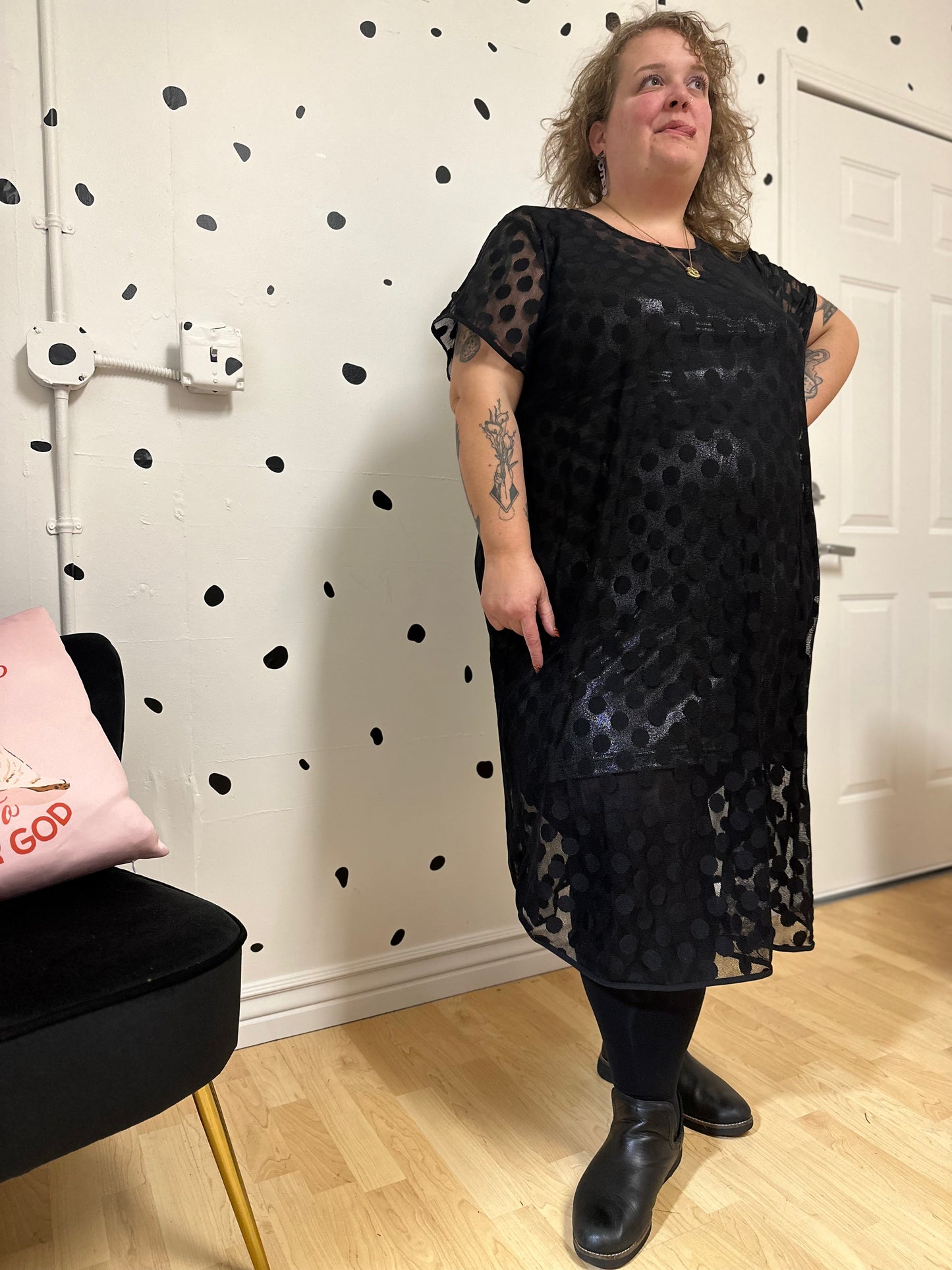 Knock Out Polka Dot Midi Dress