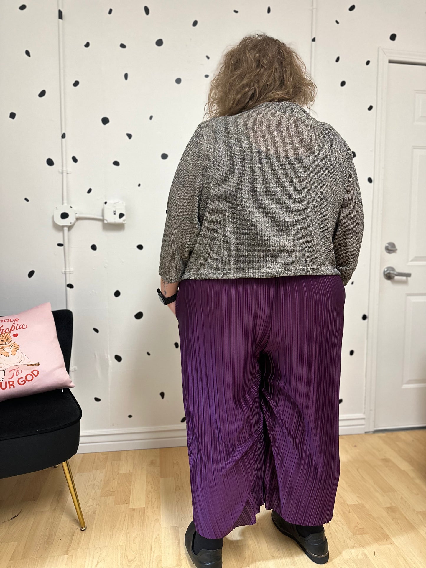 Knock Out Purple Pleated Elyse Pants