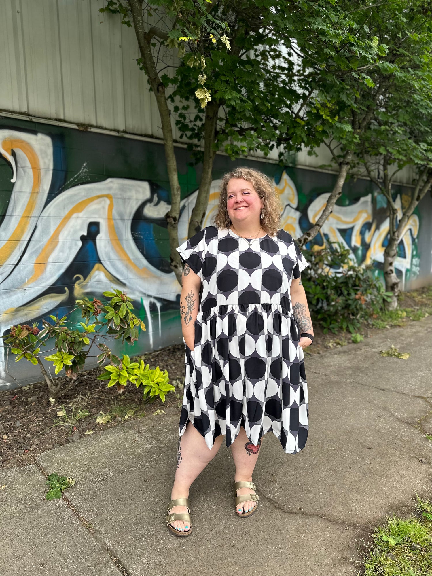 Black and White Ty Dress