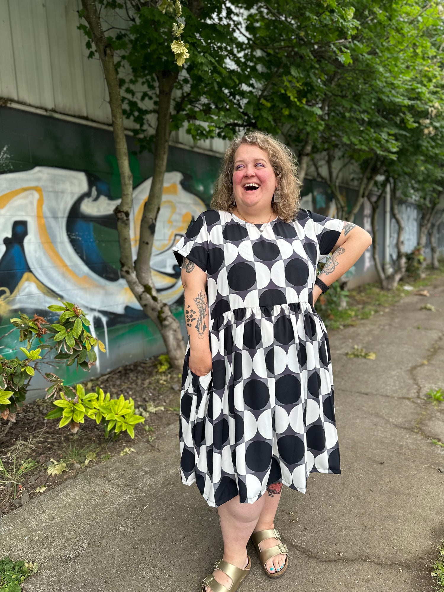 Black and White Ty Dress