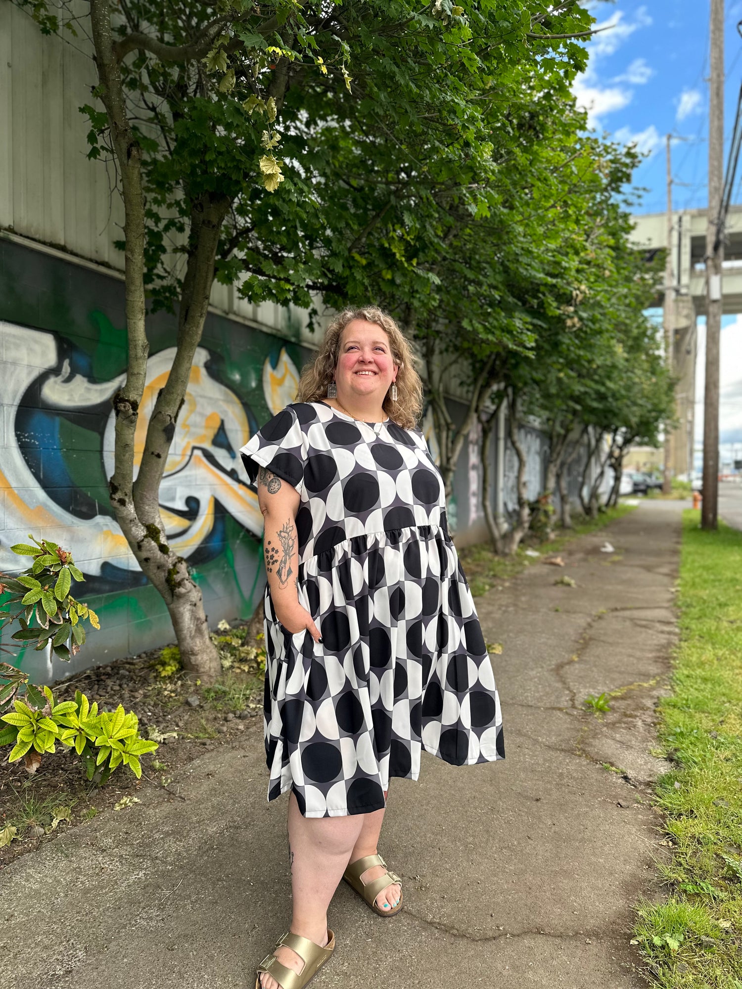 Black and White Ty Dress