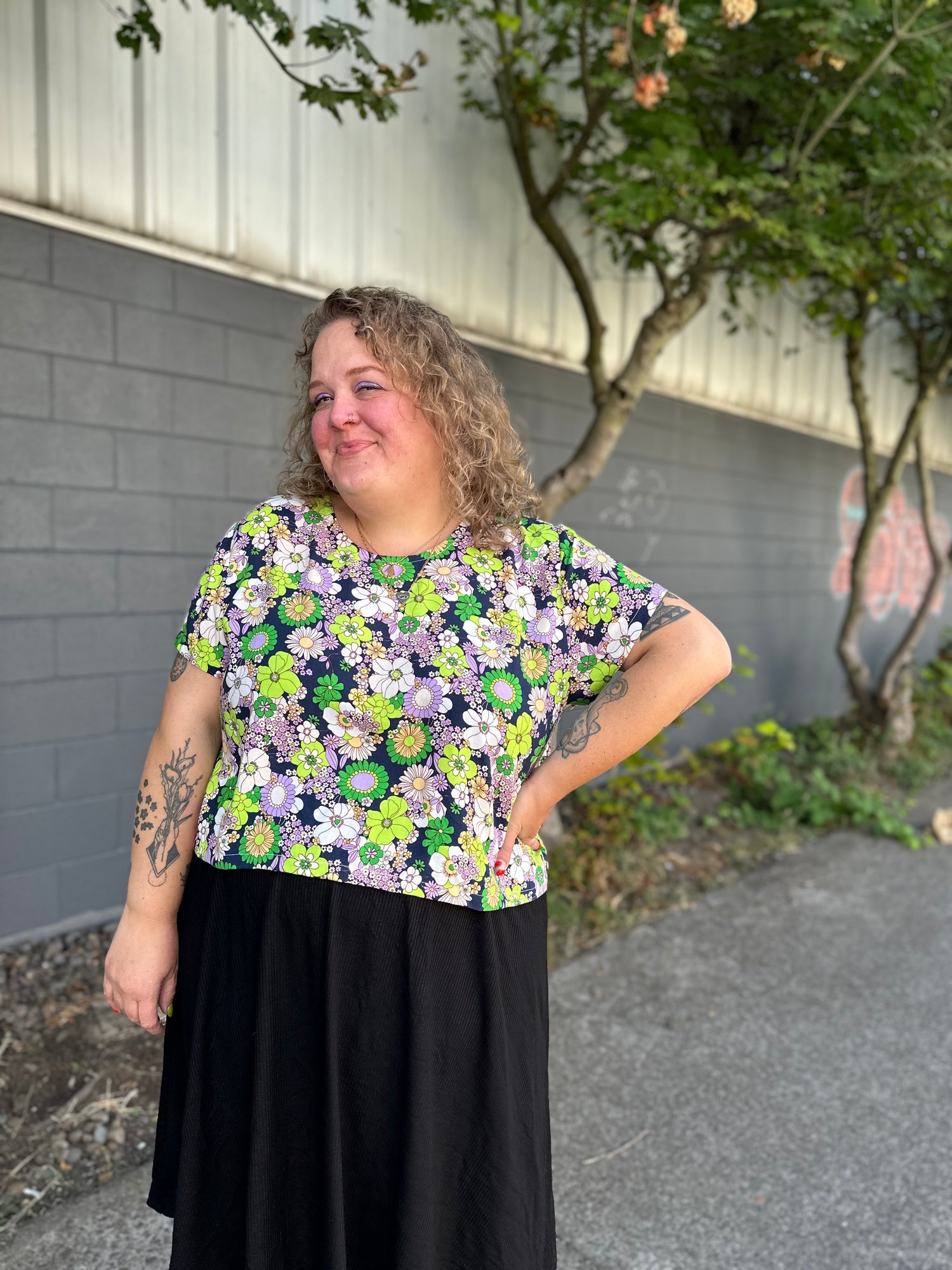 Retro Floral Crop Top