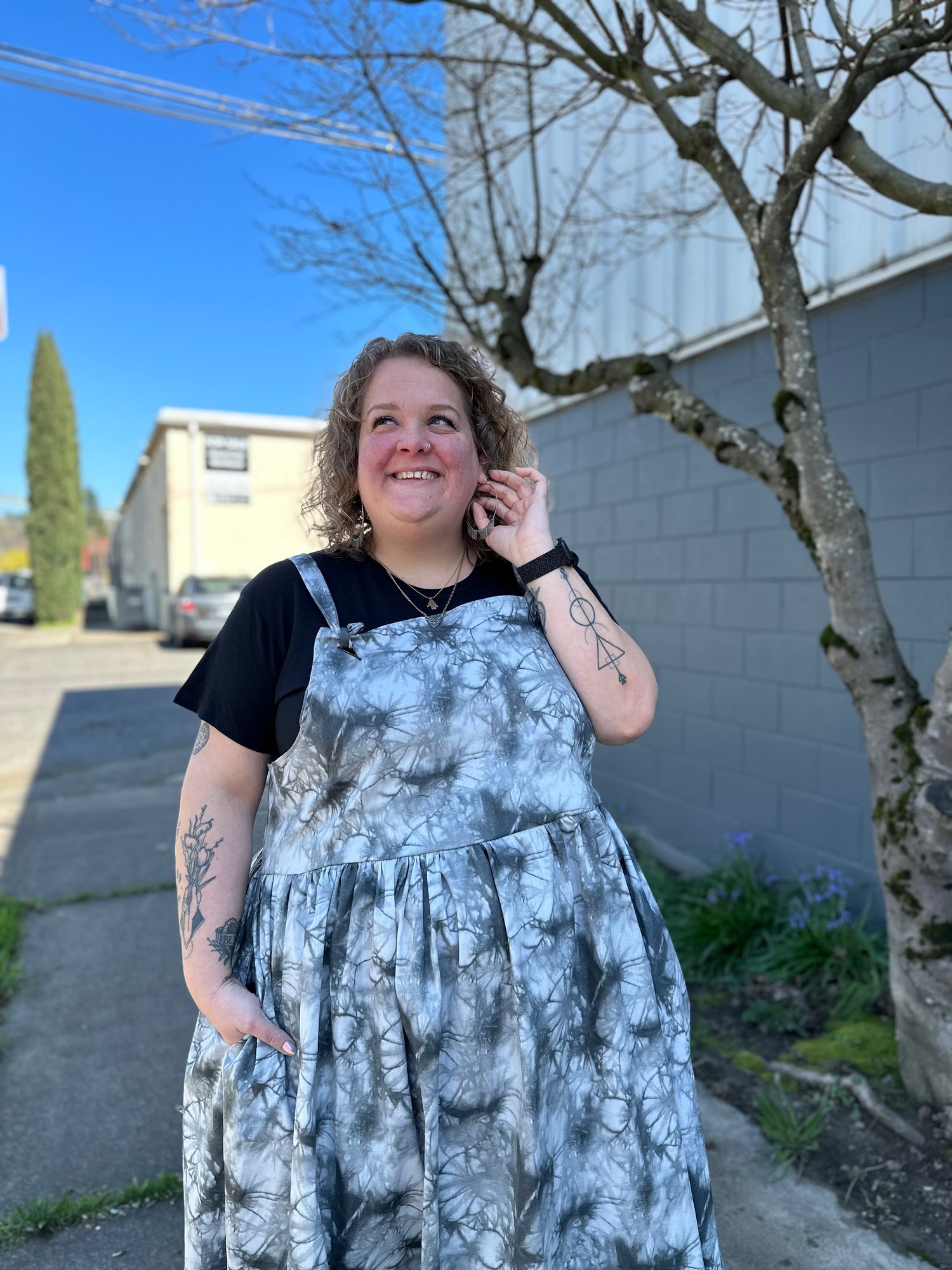 Ice Dye Overall Dress