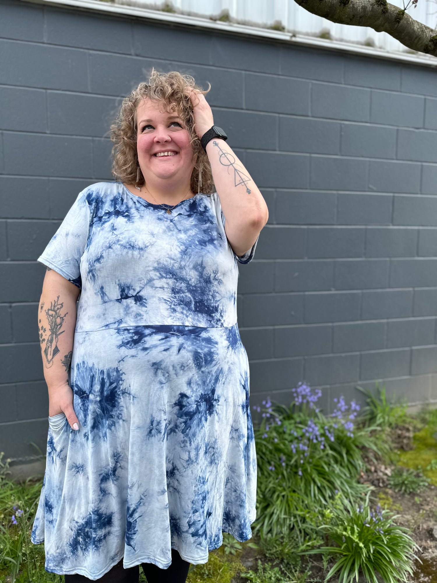 Blue Tie Dye Katie Dress