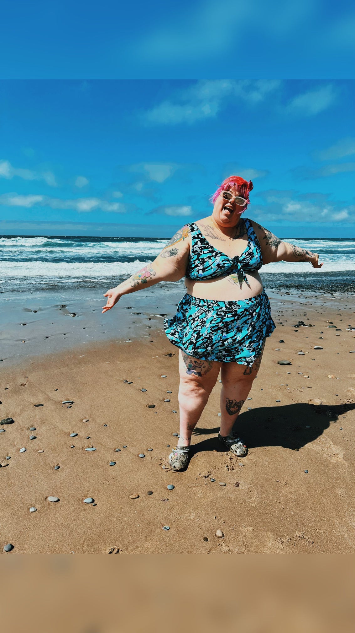 Abstract Prints Swim Skirt- Copper Union x KD designs