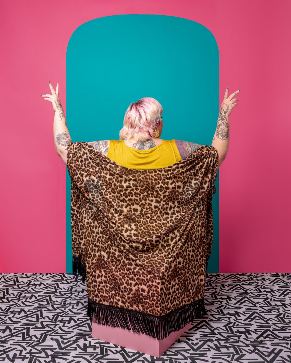 Leopard Mesh Fringe Duster