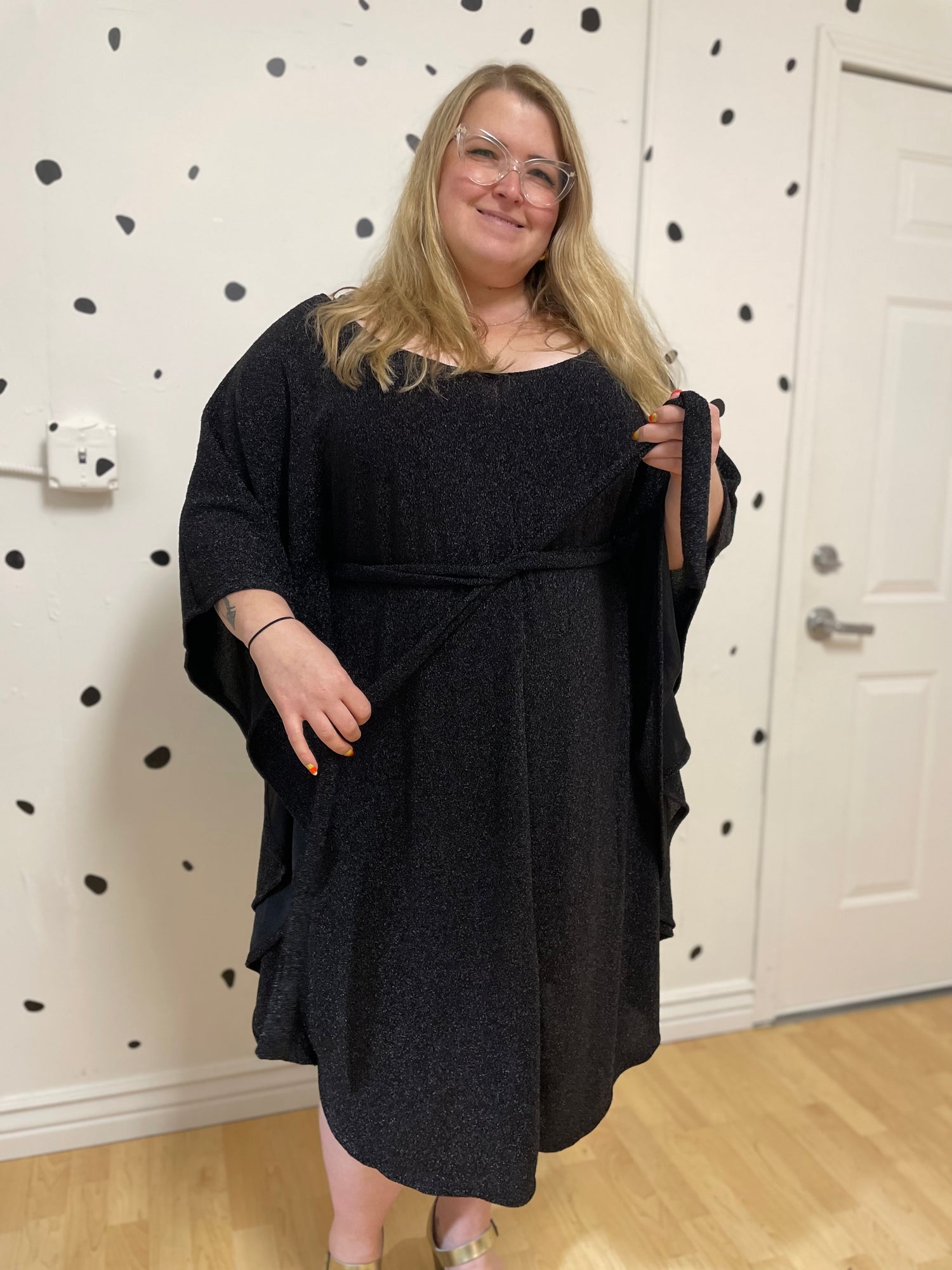 Vanna Dress in Black Sparkle by Alyson Clair