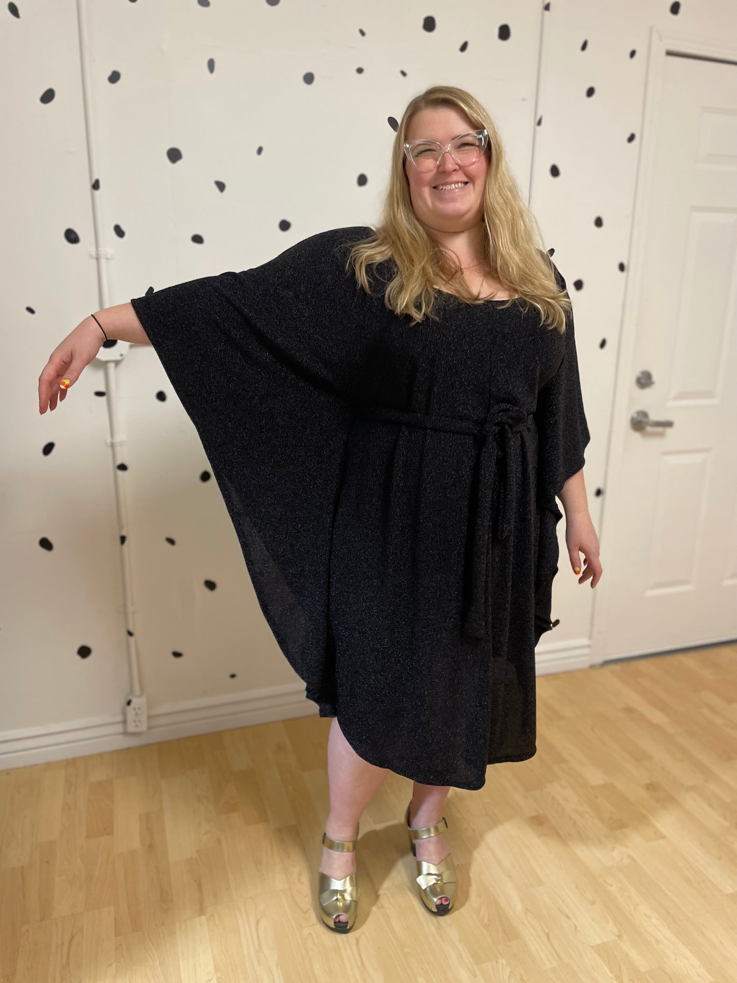 Vanna Dress in Black Sparkle by Alyson Clair