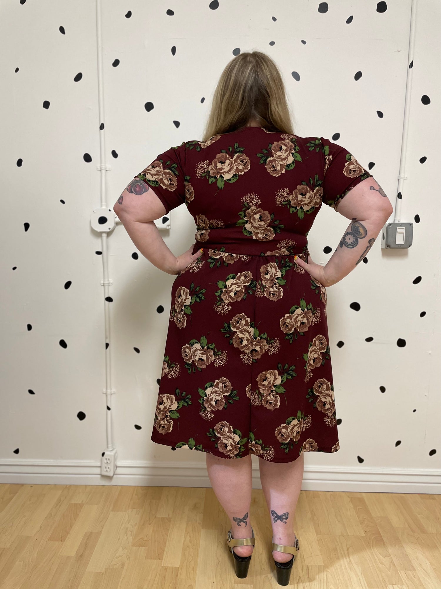 Ruby Dress in Merlot Floral by Alyson Clair