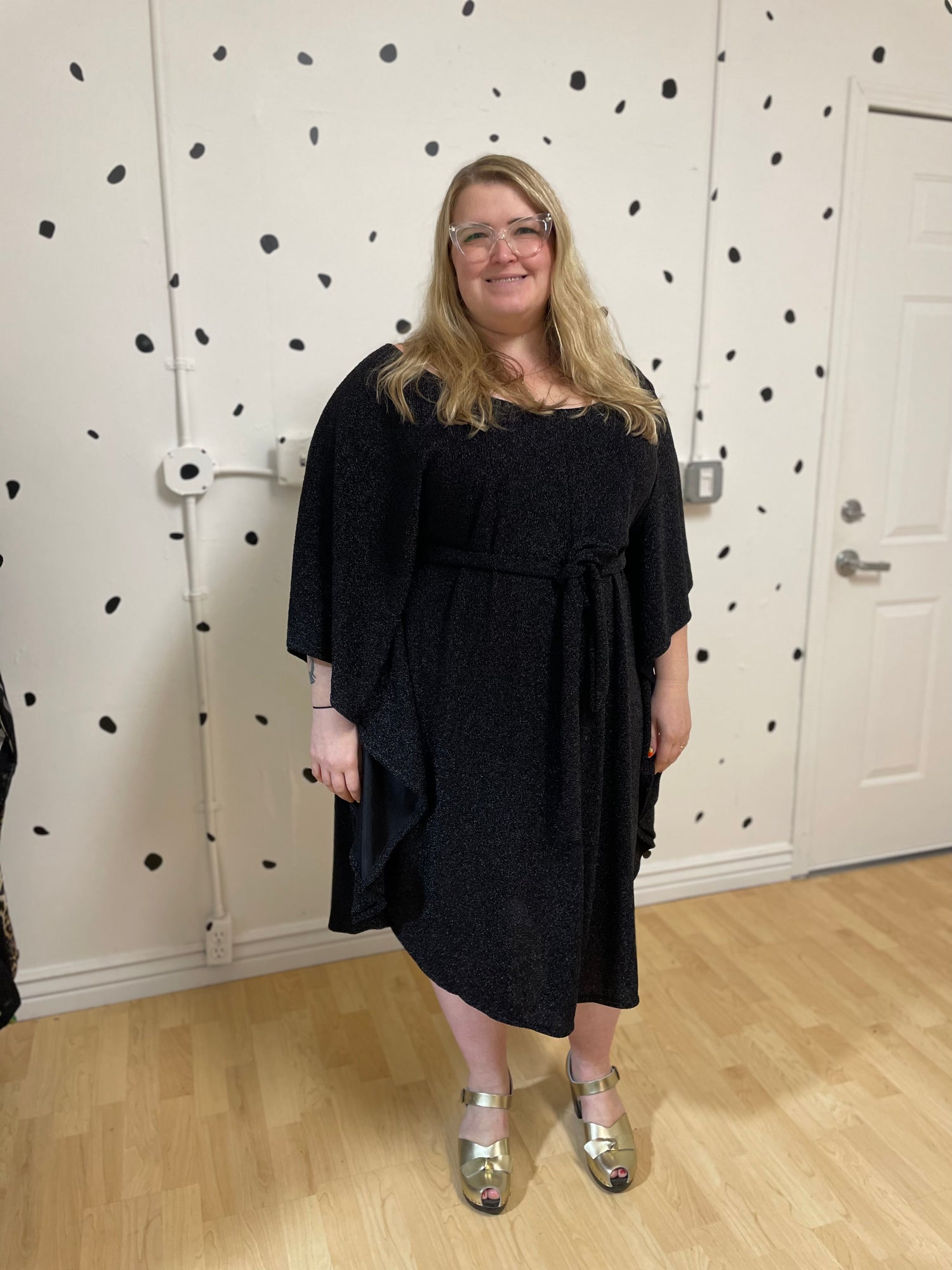 Vanna Dress in Black Sparkle by Alyson Clair