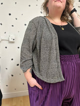 Knock Out Shimmer Grey Knit Cardigan