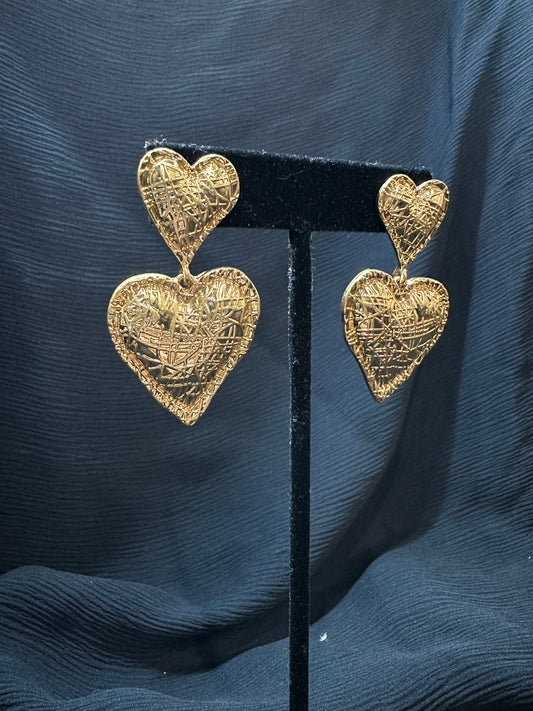 Gold Scribble Hearts