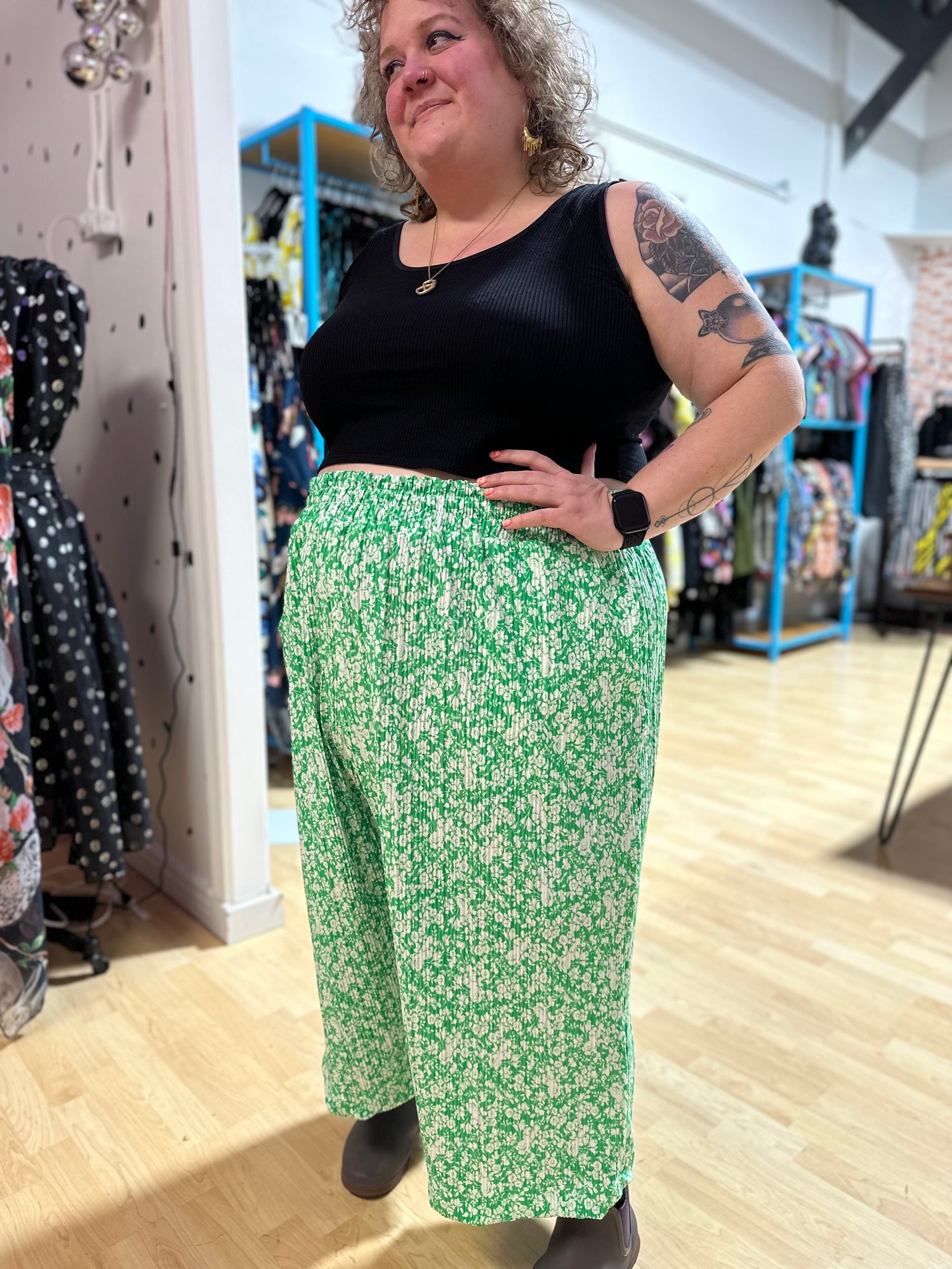 Floral Plisse Elyse Pants