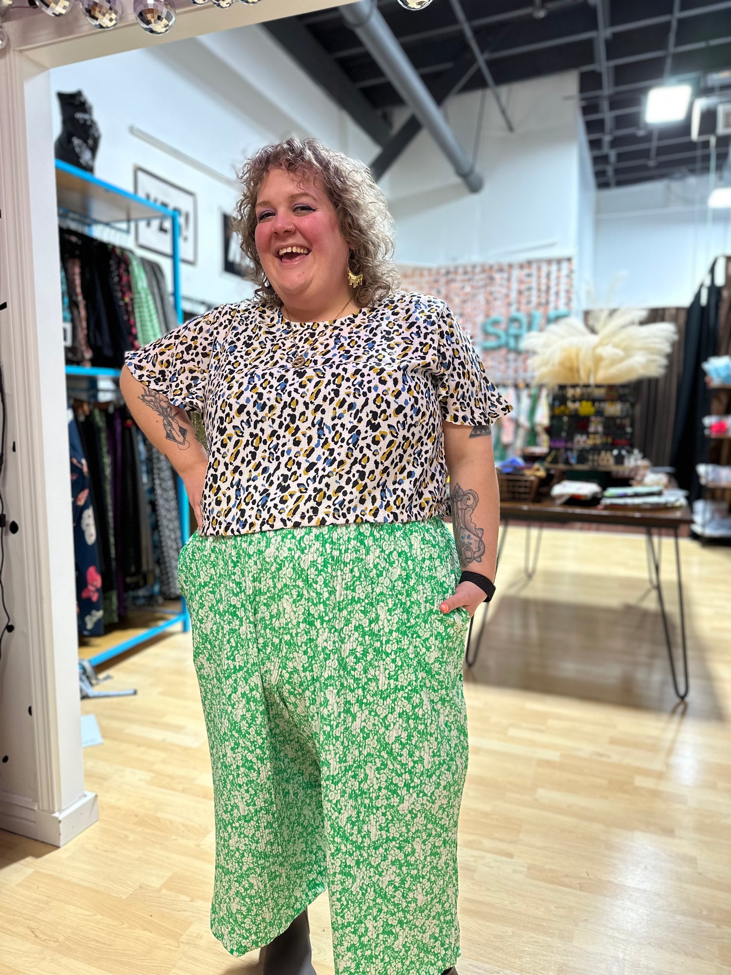 Floral Plisse Elyse Pants