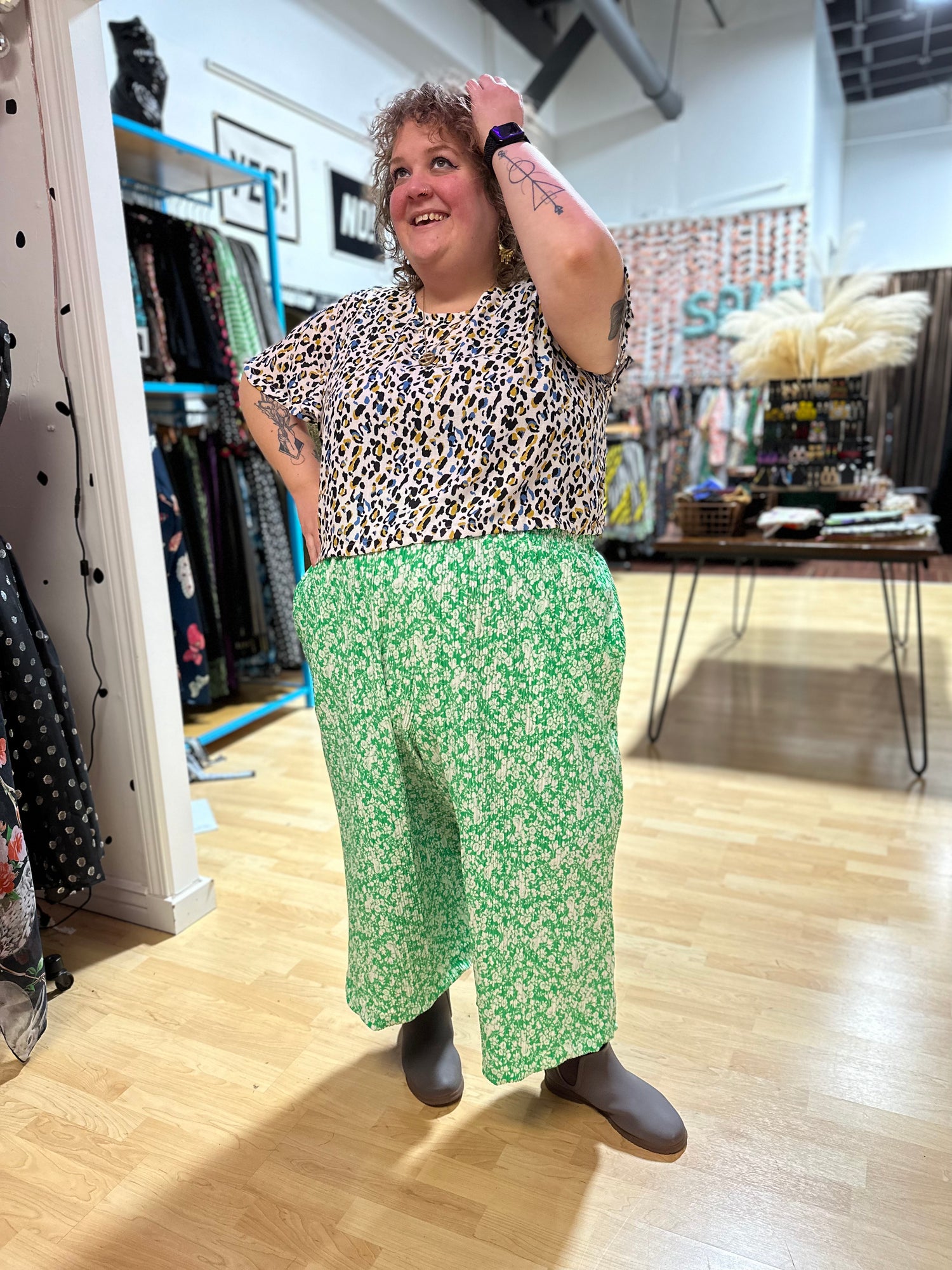 Floral Plisse Elyse Pants