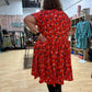 Red Floral Ty Dress