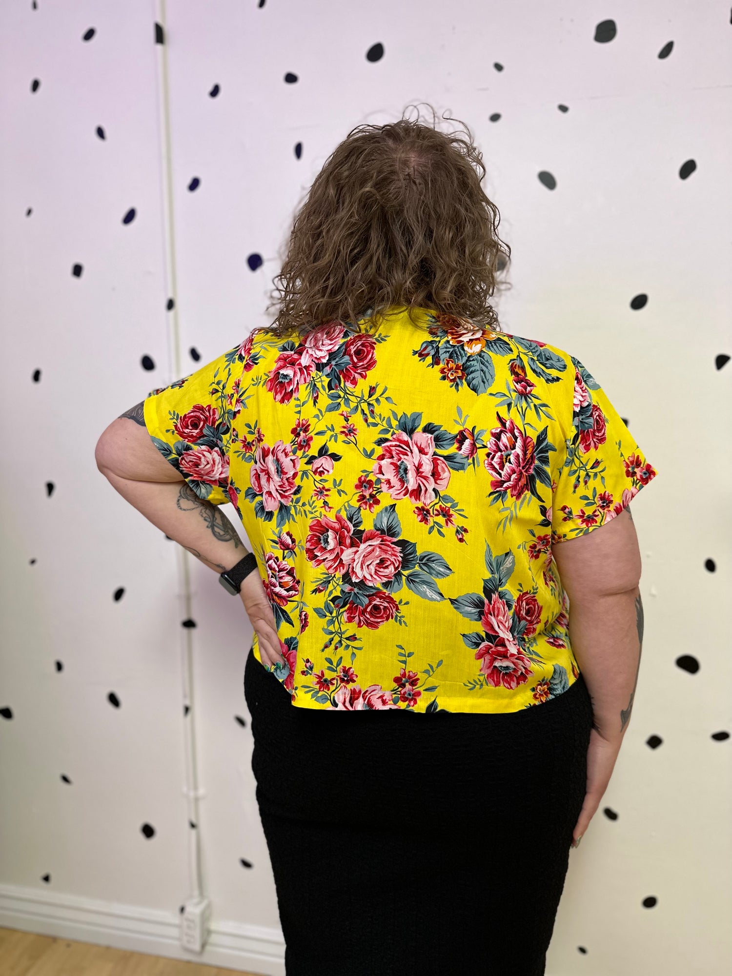 Yellow Floral Crop Top