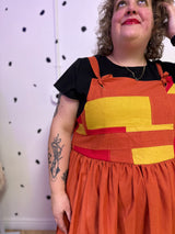 Patchwork Linen Overall Dress