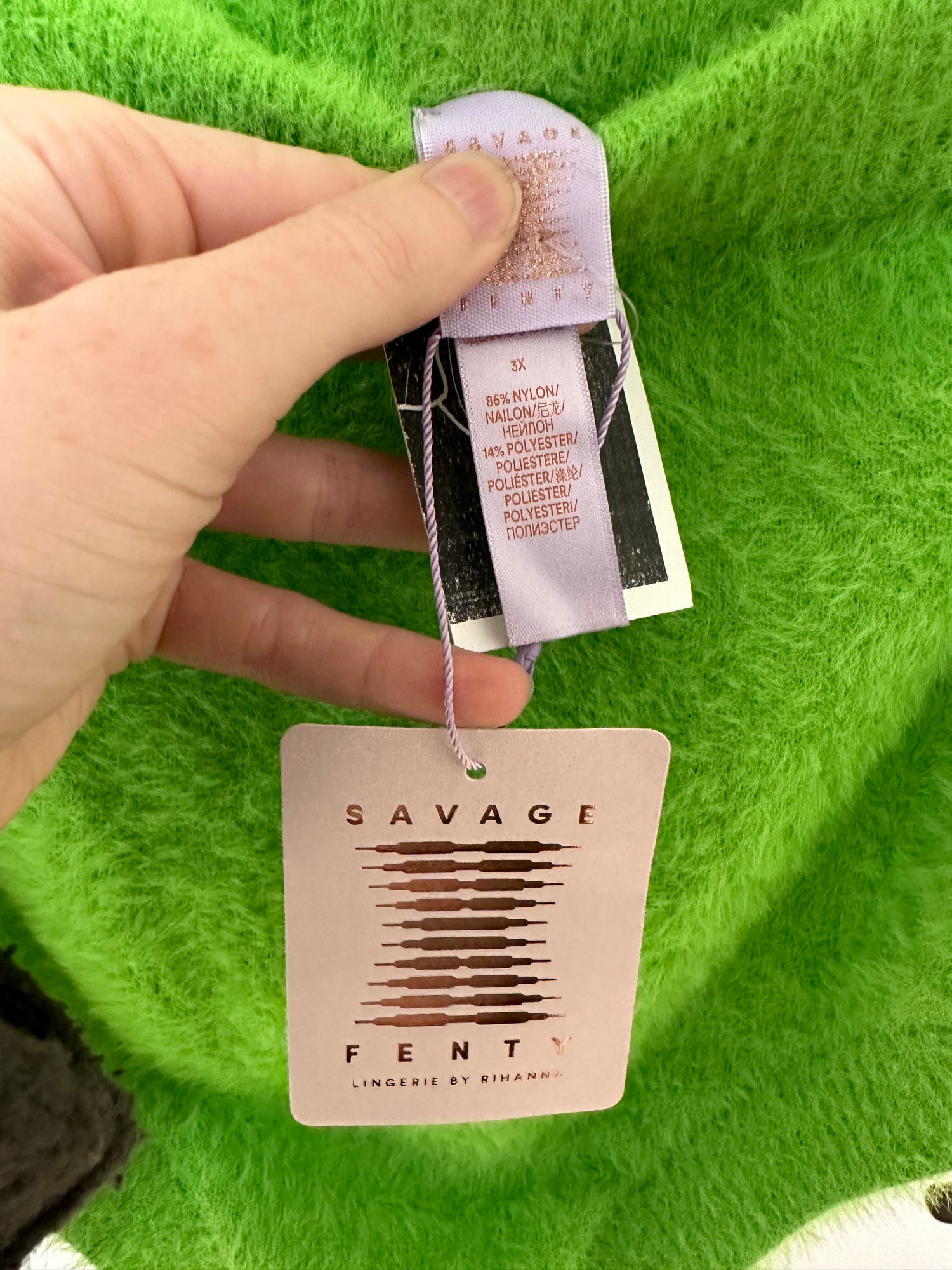 Savage x Fenty- 3X- Fuzzy Green Lingerie