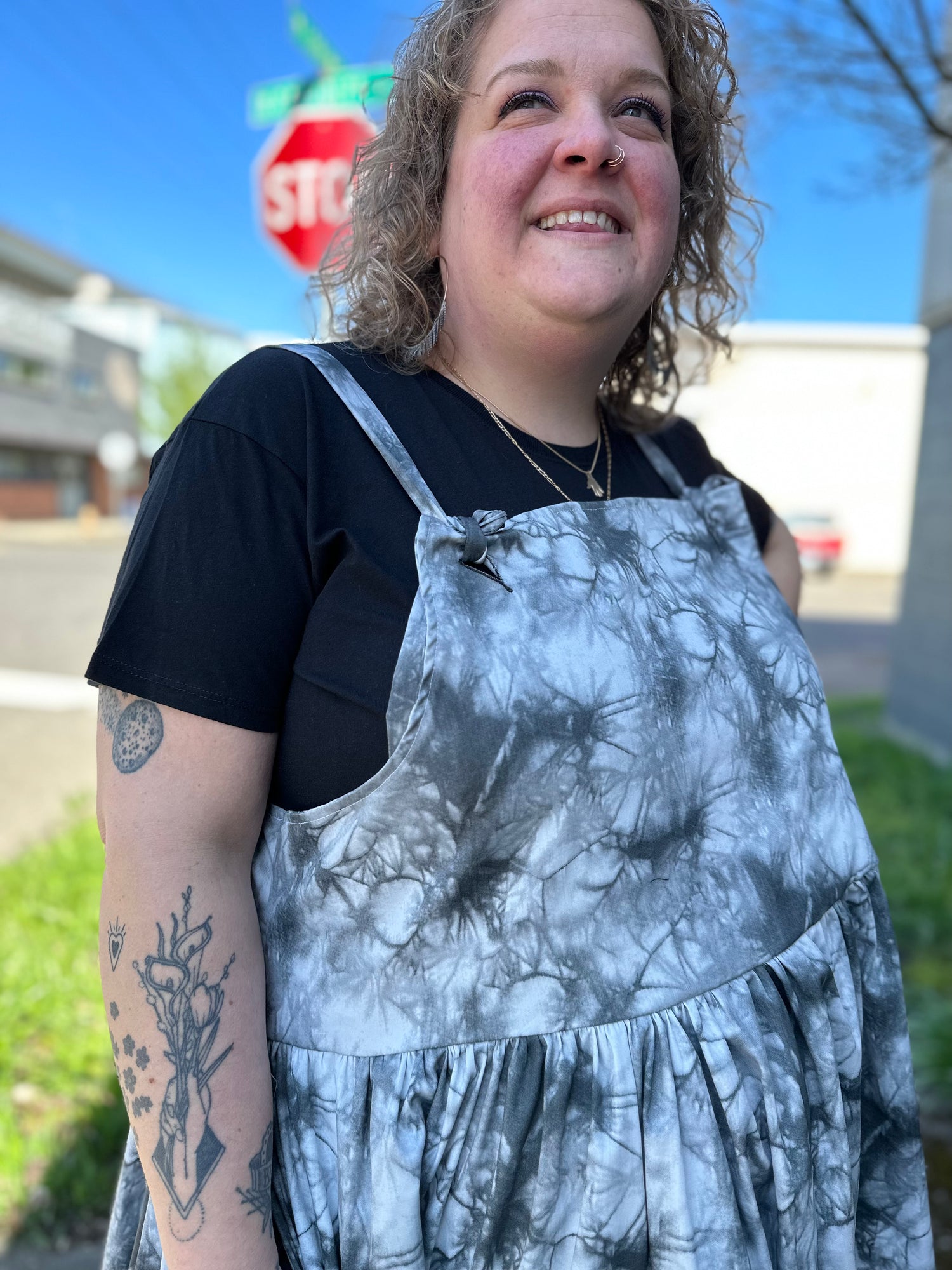 Ice Dye Overall Dress
