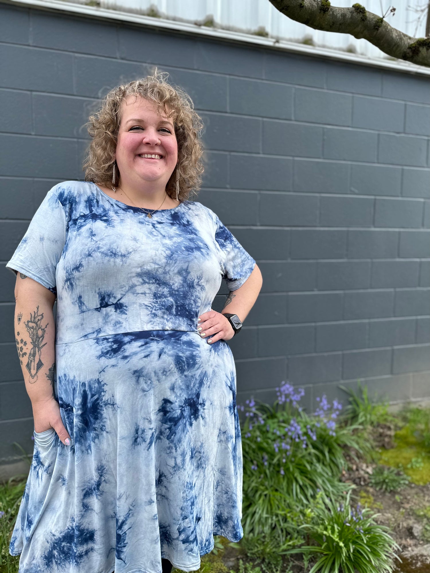 Blue Tie Dye Katie Dress