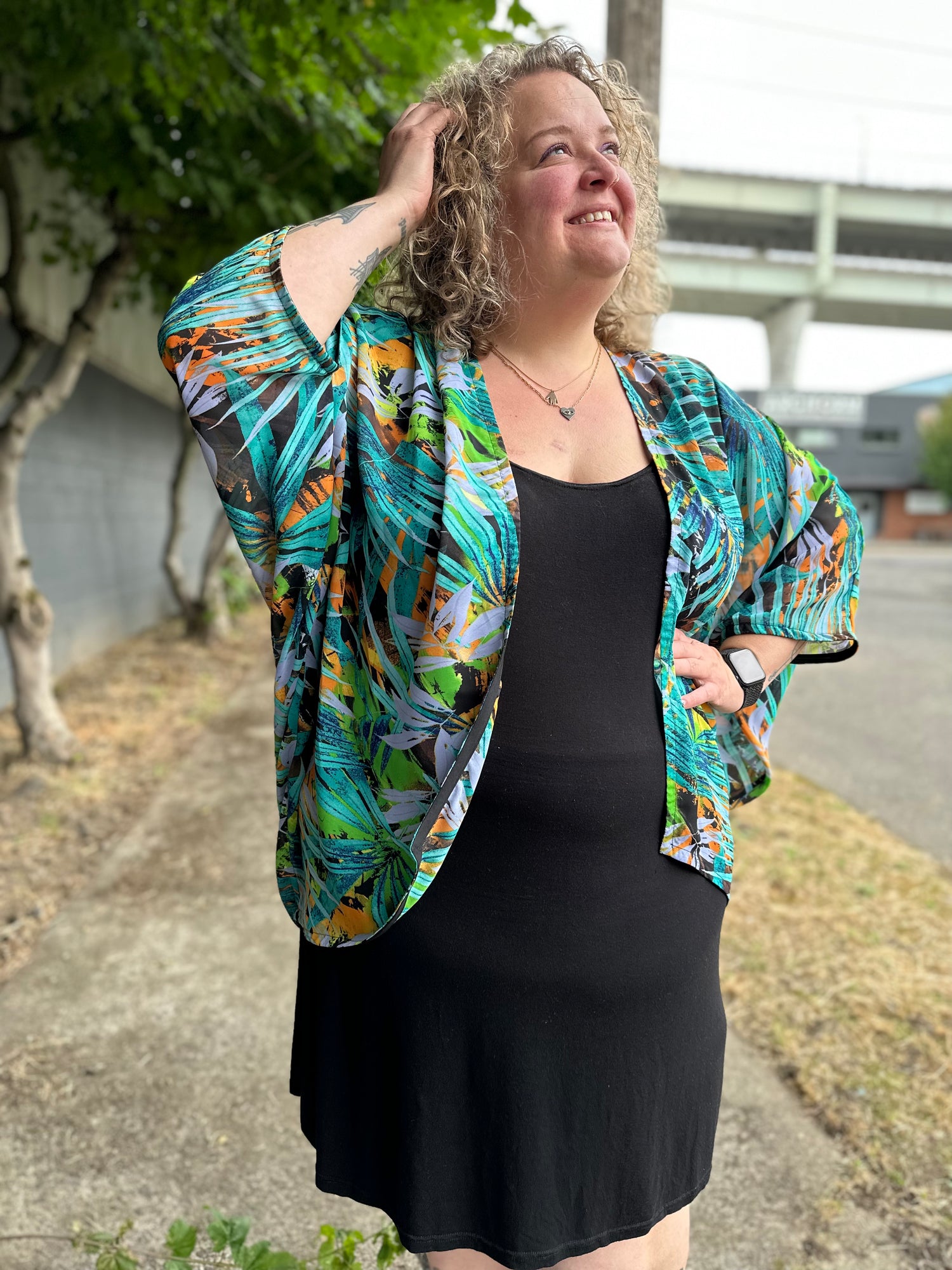 Palm Chiffon Sara Shrug