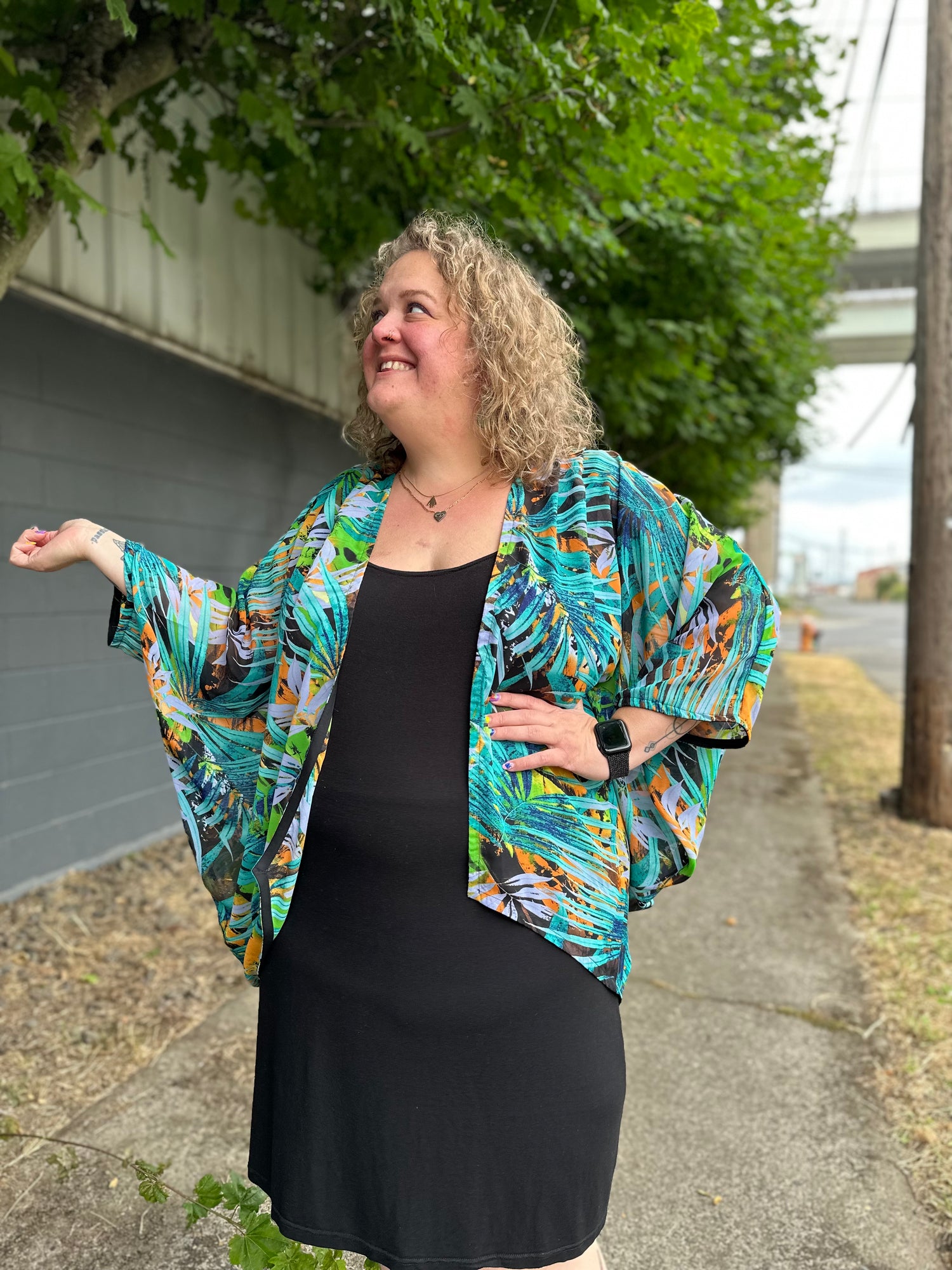 Palm Chiffon Sara Shrug