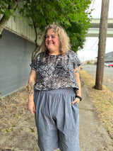 Shades of Grey Silk Crop Top