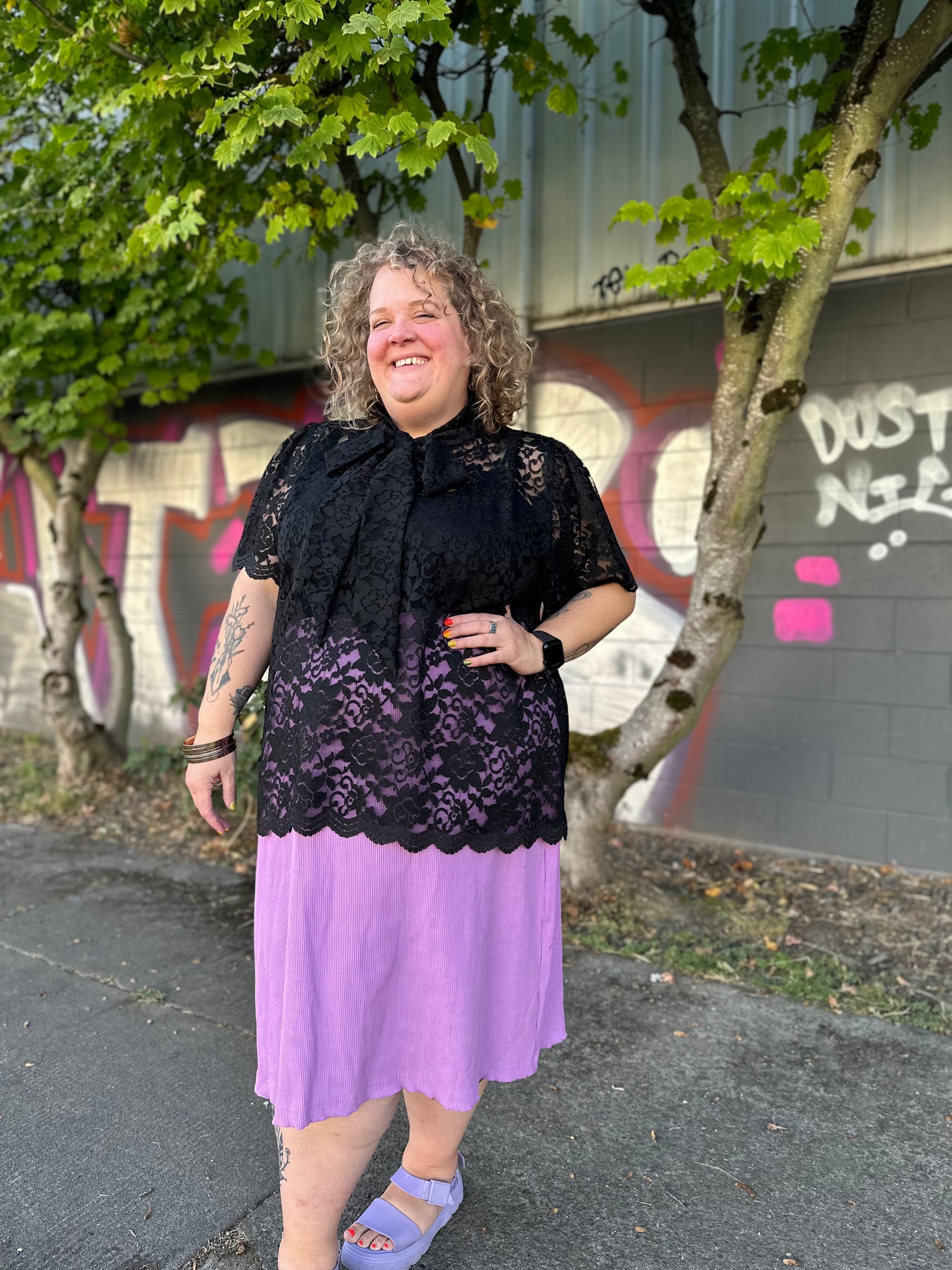 Lace Pussy Bow Blouse