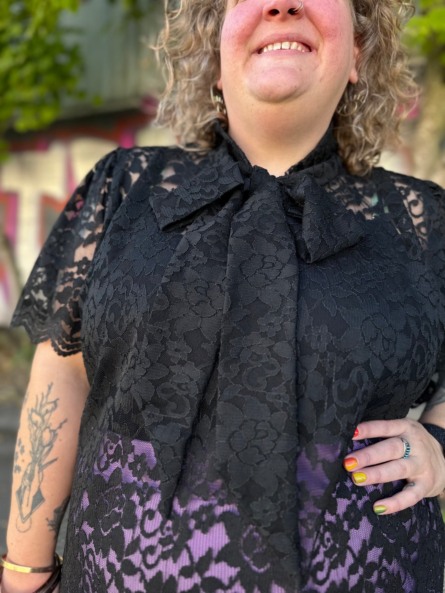 Lace Pussy Bow Blouse