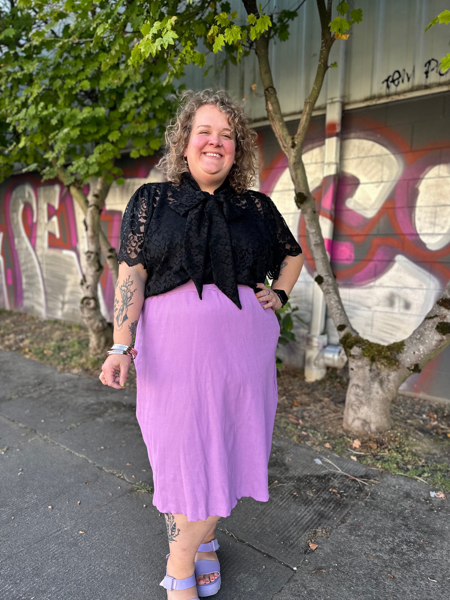 Lace Pussy Bow Blouse