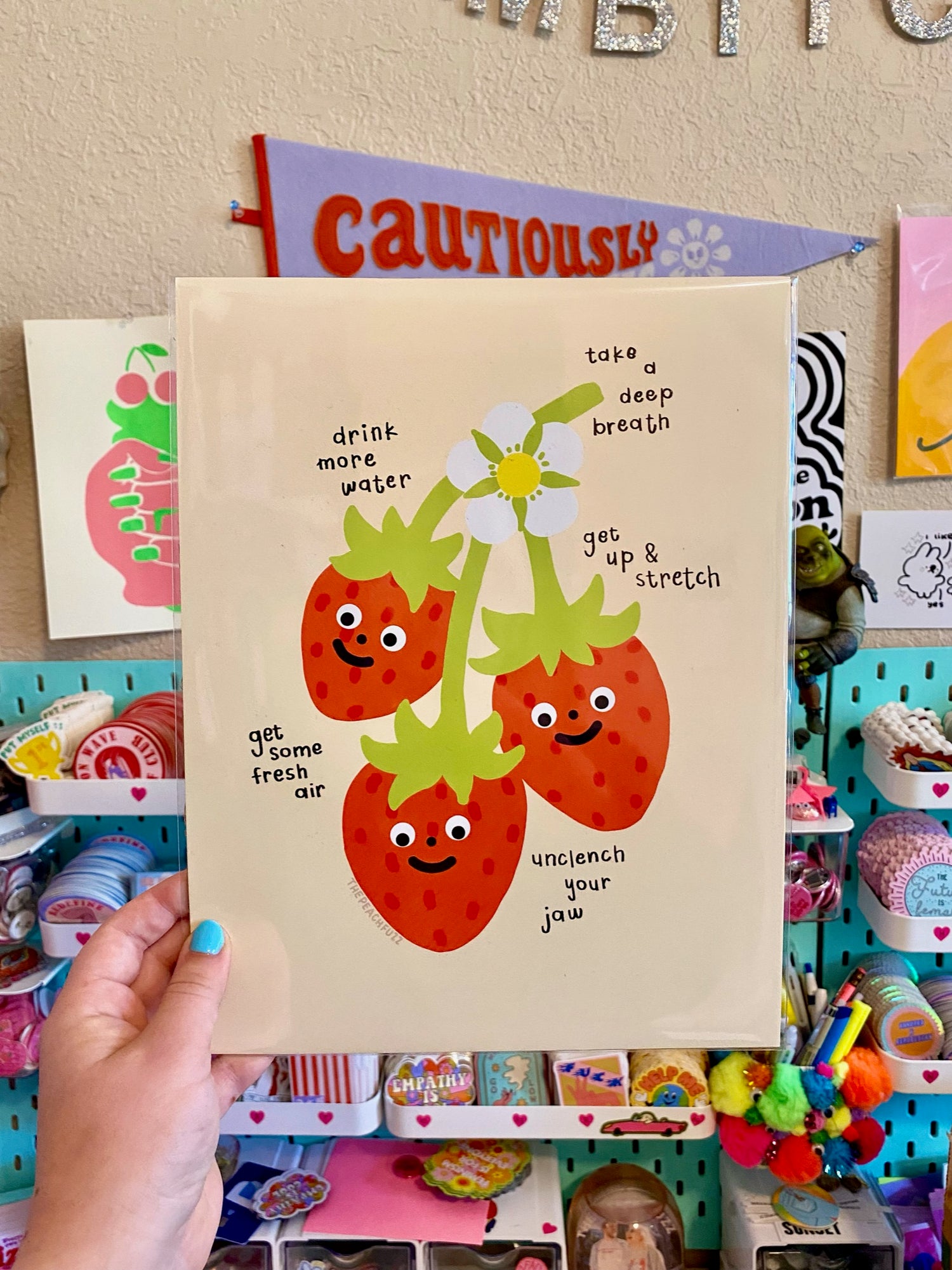 Self Care Strawberry Print