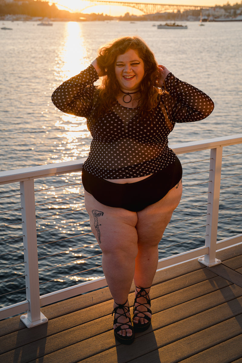 Polka-dot Mesh Top from Ijeoma Oluo