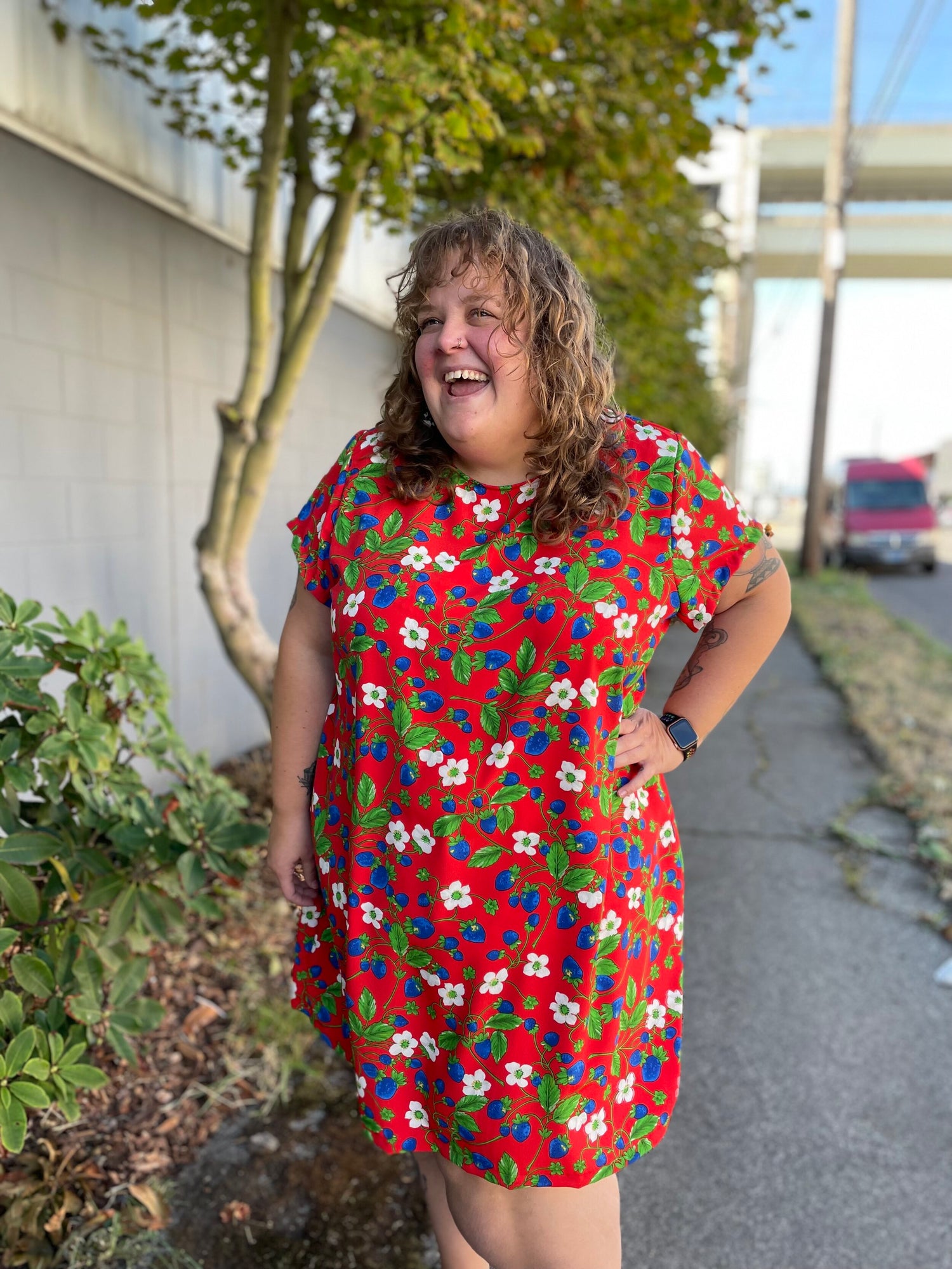 Strawberry Shirt Dress