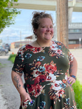 Green Floral Katie Dress