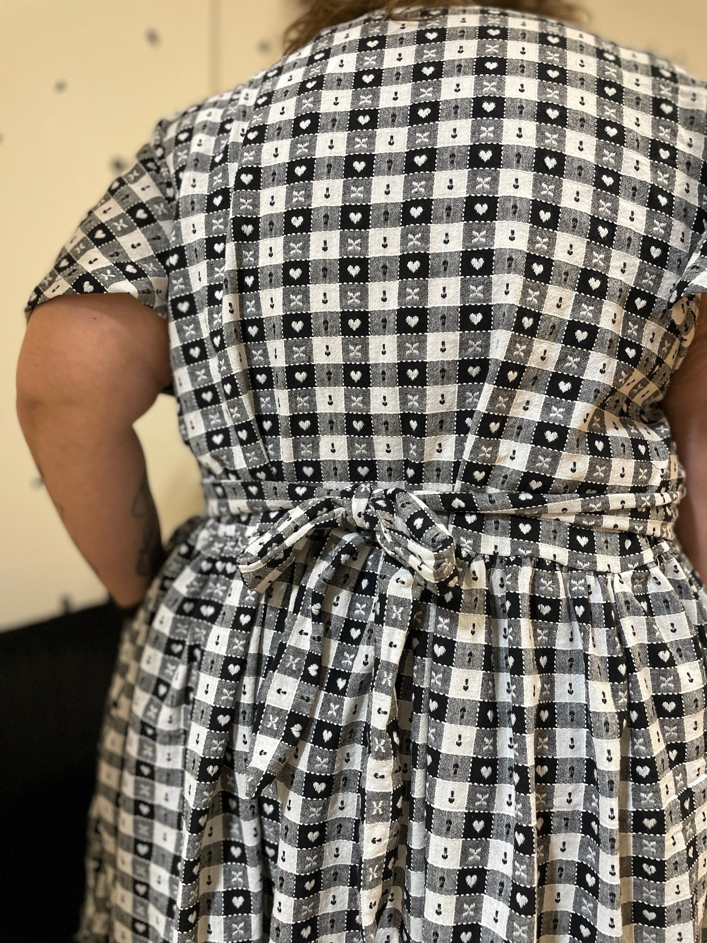 Gingham Flutter Ty Dress